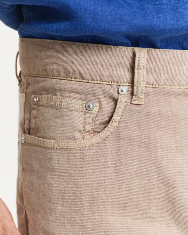 Regular Fit jeans van katoen en linnen