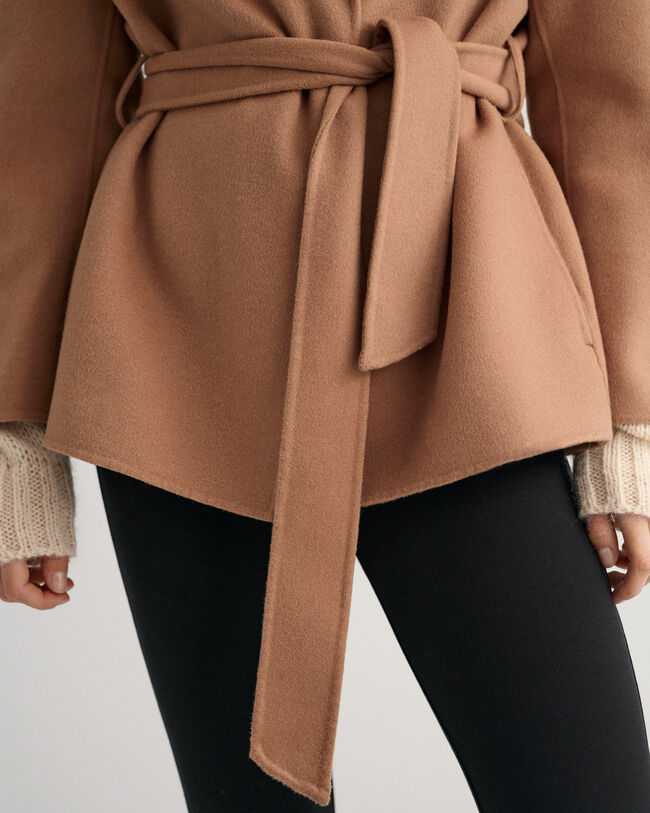 Met de hand gestikte blazer met ceintuur