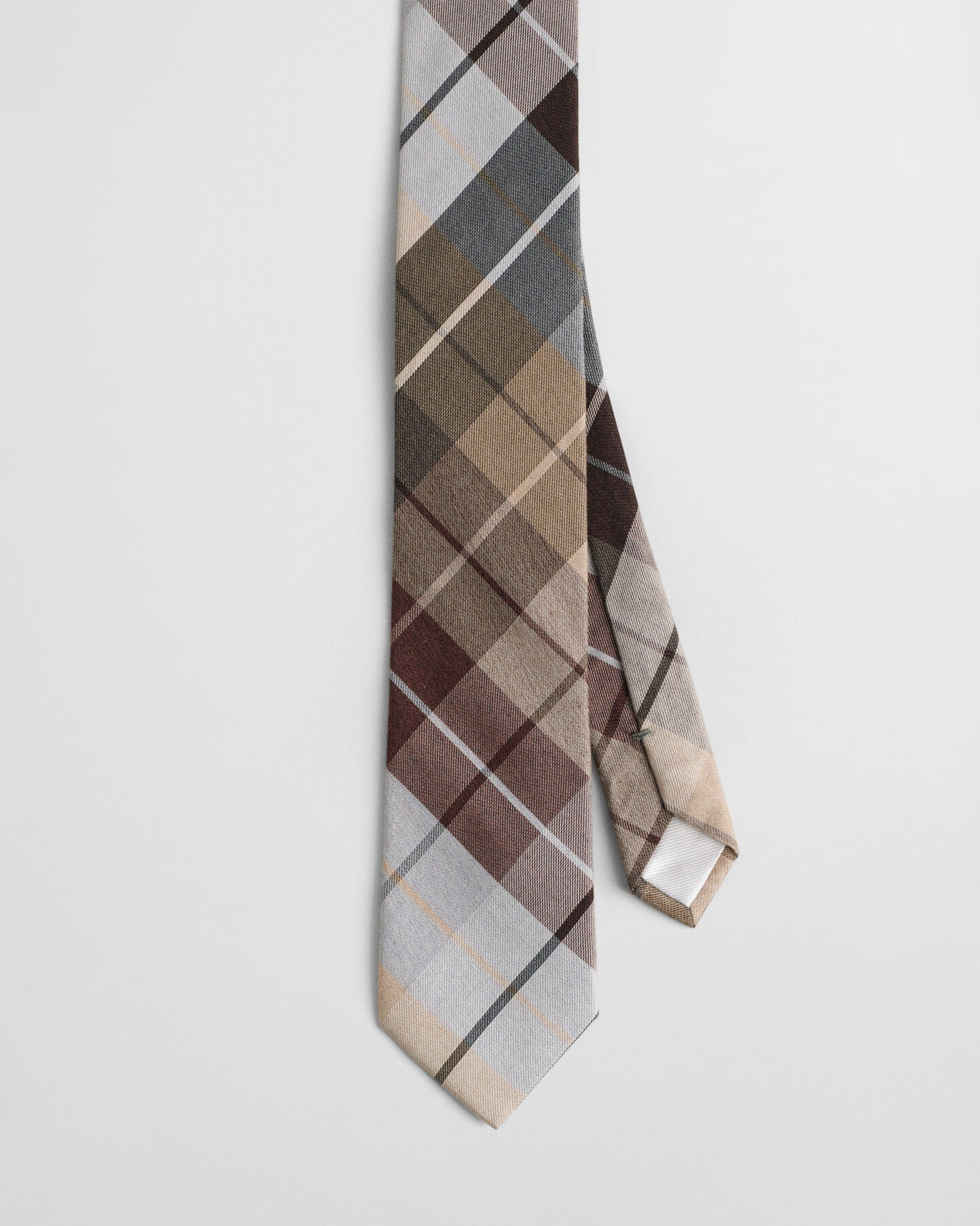Geruite stropdas van katoen en zijde