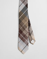 Geruite stropdas van katoen en zijde