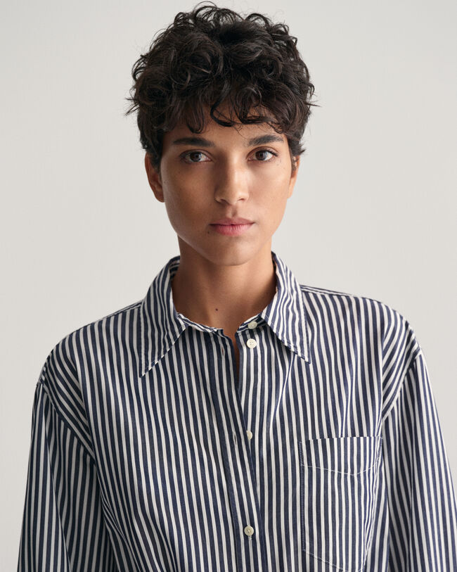 Poplin overhemdjurk met strepen