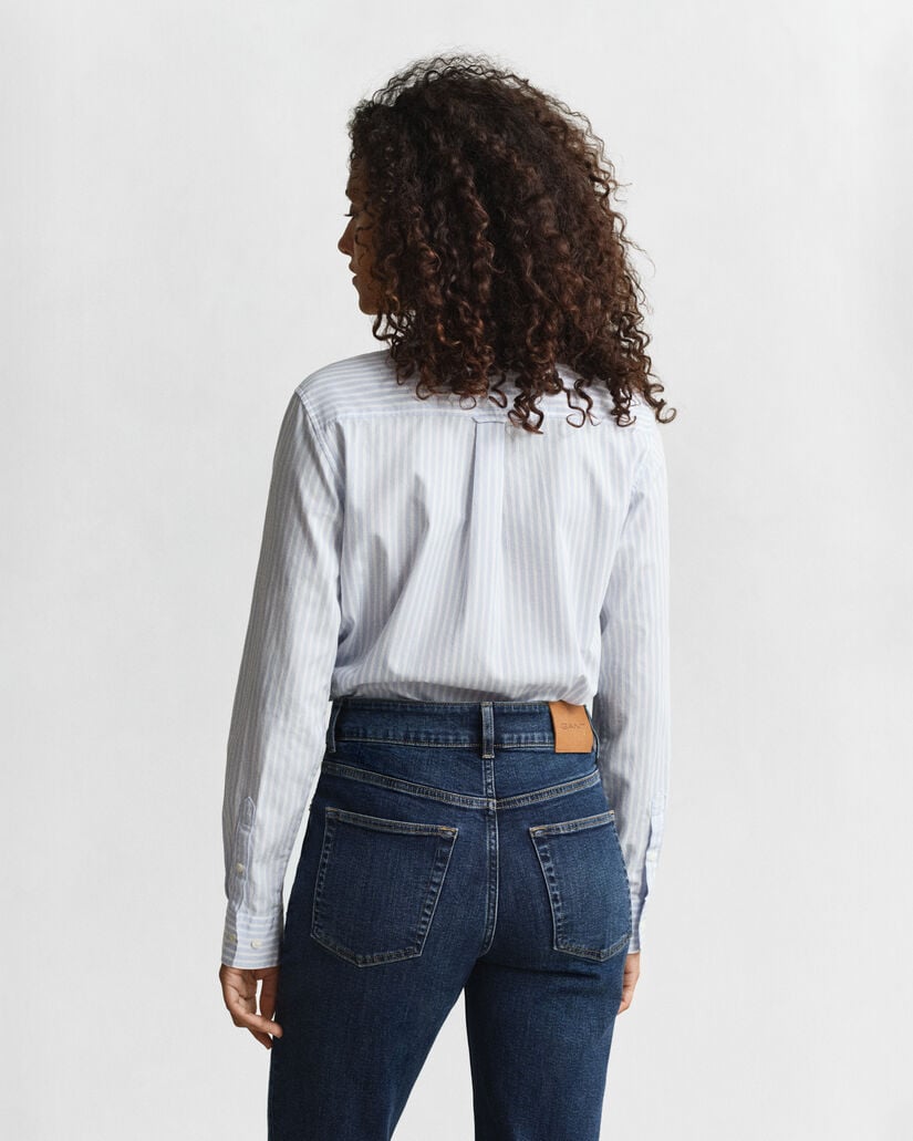 Regular Fit Classic overhemd met strepen van poplin