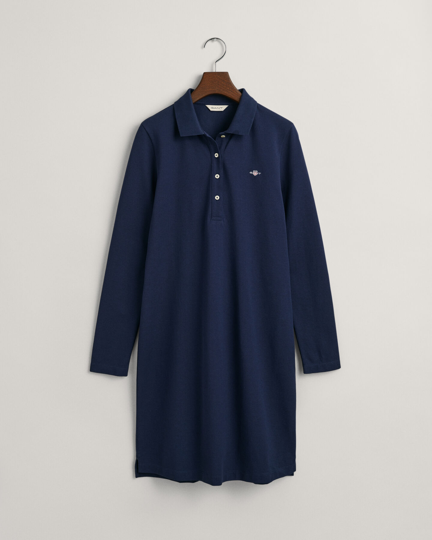 Shield piqué jurk met lange mouwen