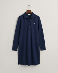 Shield piqué jurk met lange mouwen