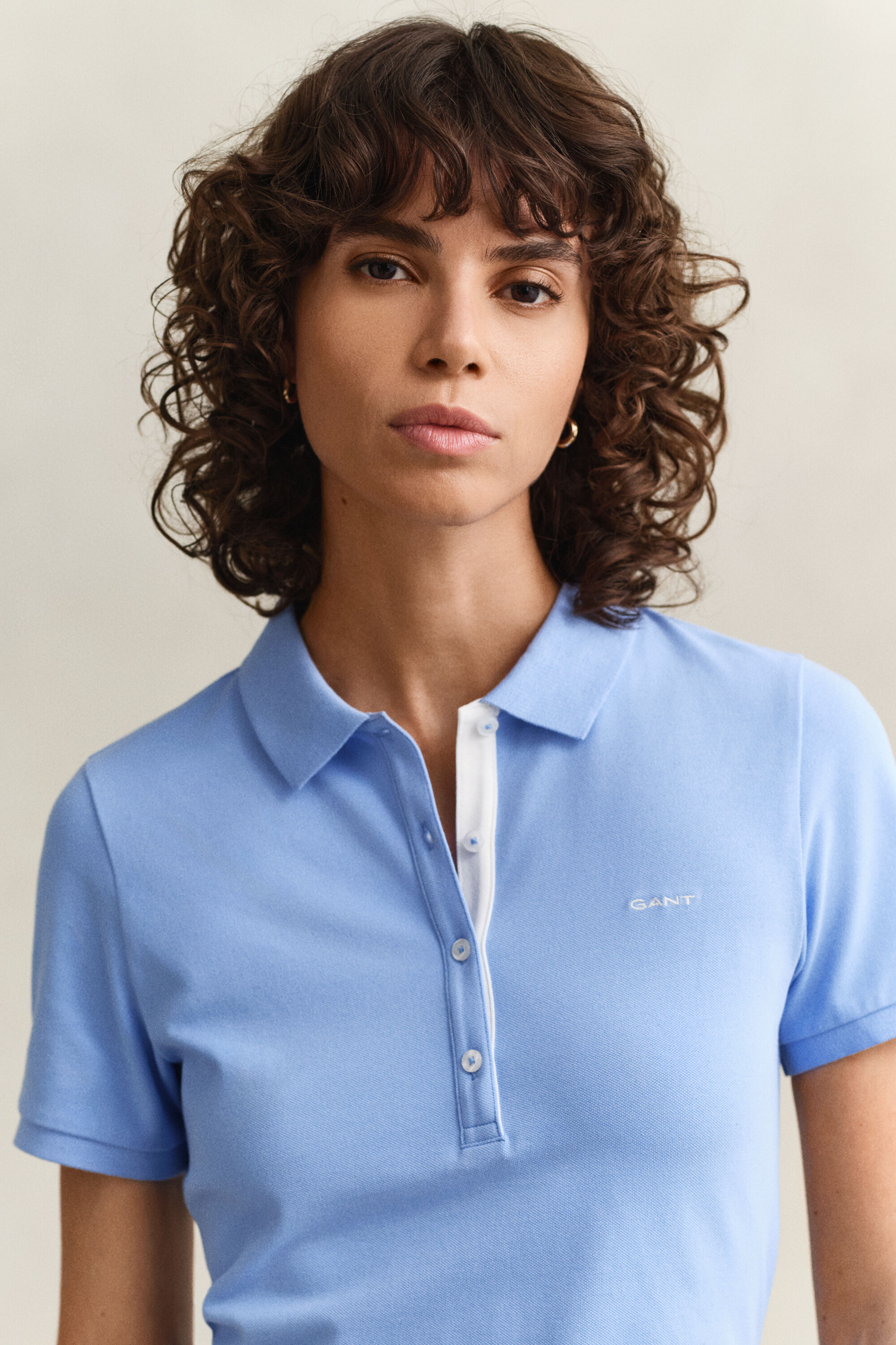 Piqué poloshirt met contrasterend detail