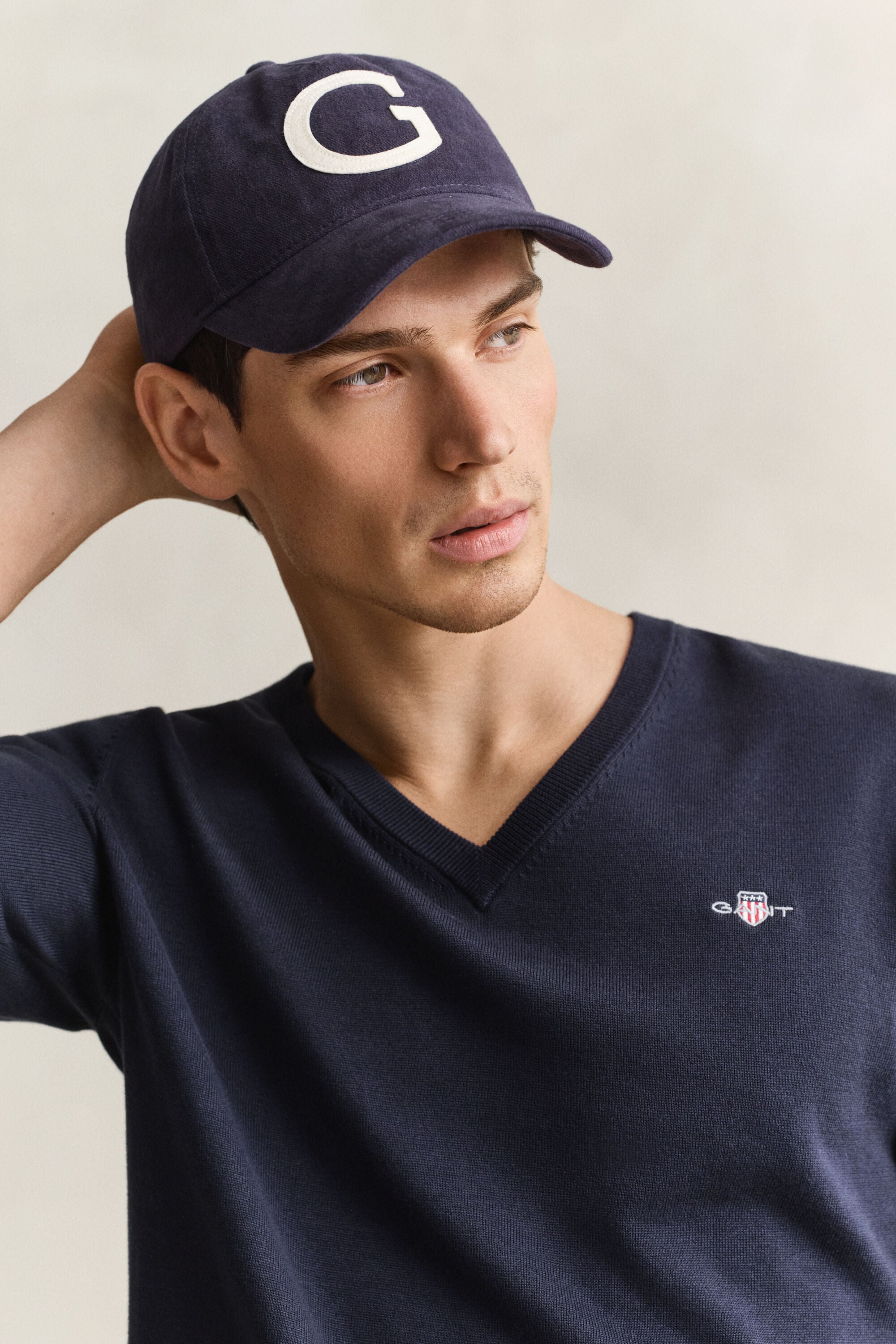 Katoenen sweater met V-hals