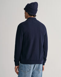 Katoenen vest met ritssluiting en textuur