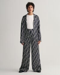 Chain Print broek met wijde pijp