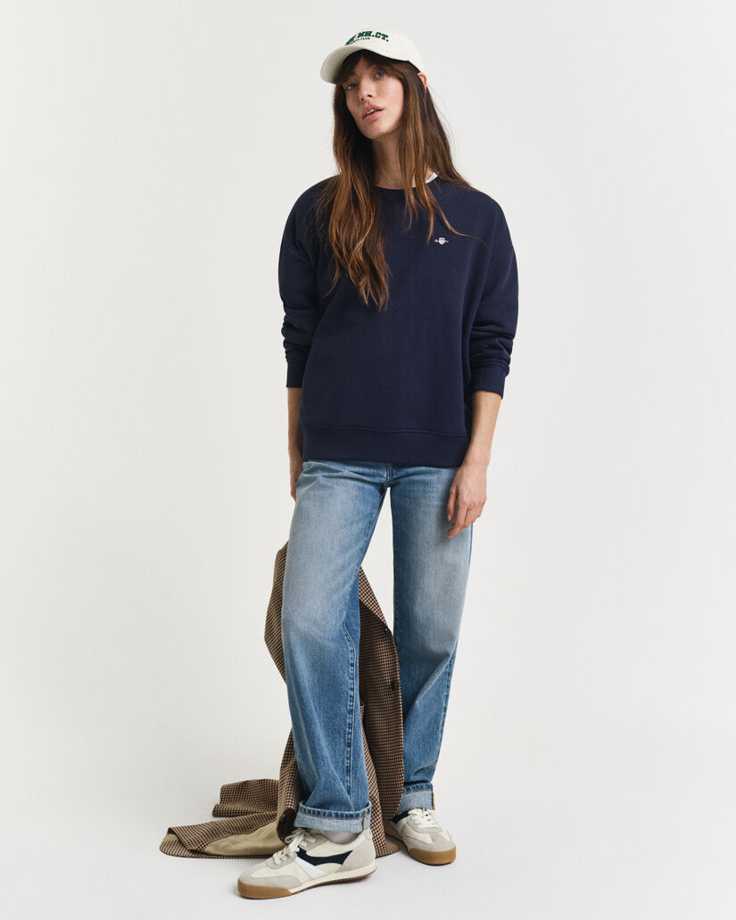 Shield sweatshirt met ronde hals