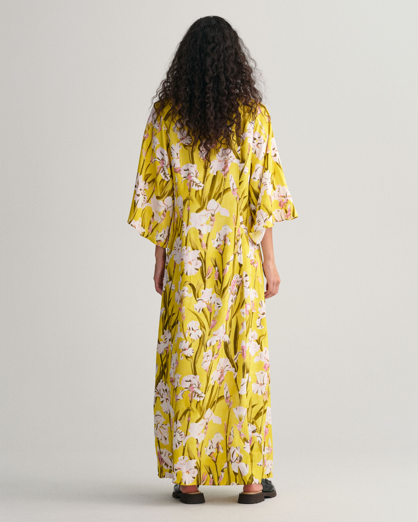 Maxi-jurk met Iris-print en V-hals