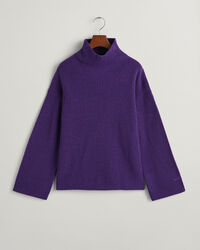 Sweater met opstaande kraag van geribde wol