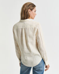 Regular Fit gestreept linnen overhemd