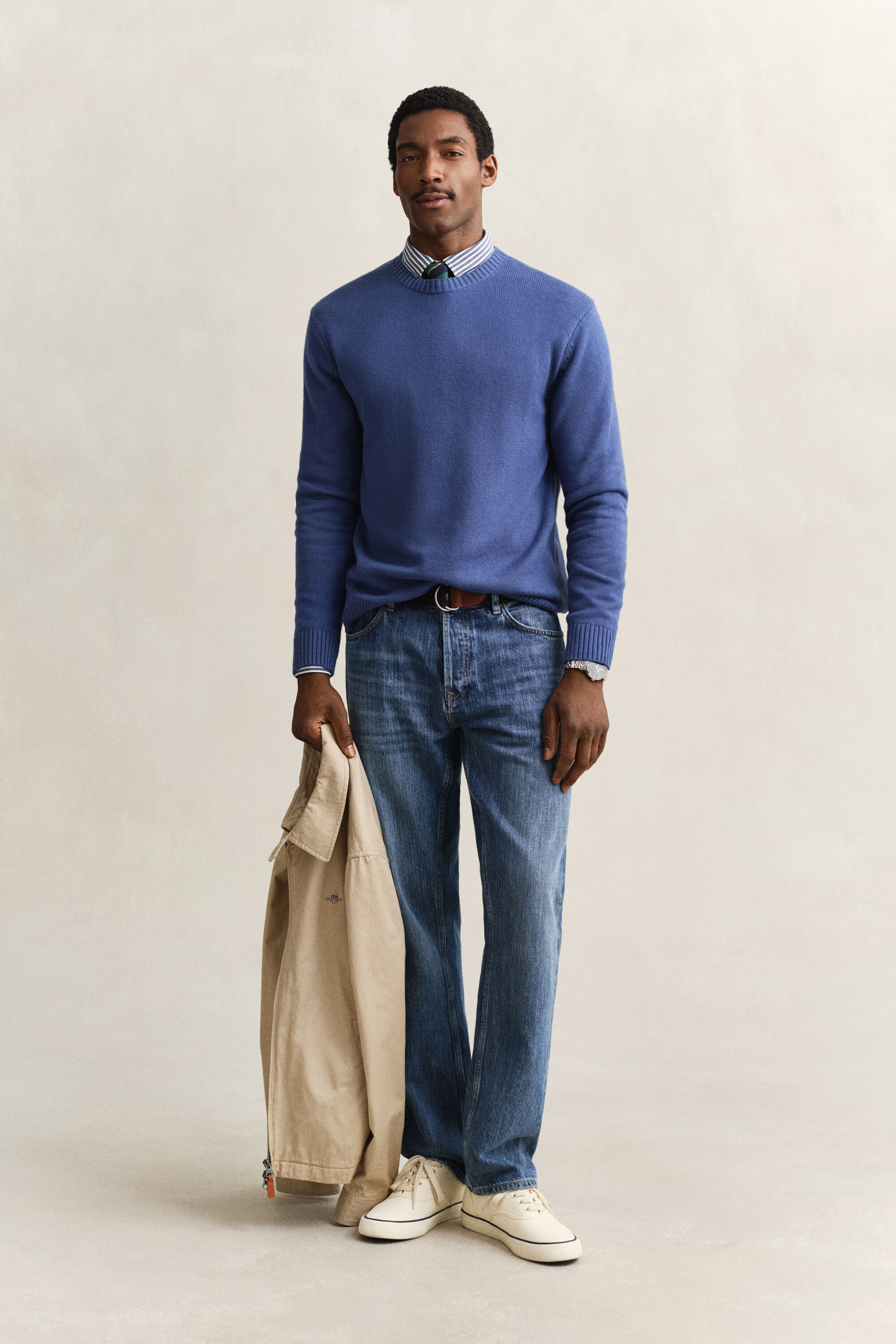 Trui met ronde hals van katoenmix