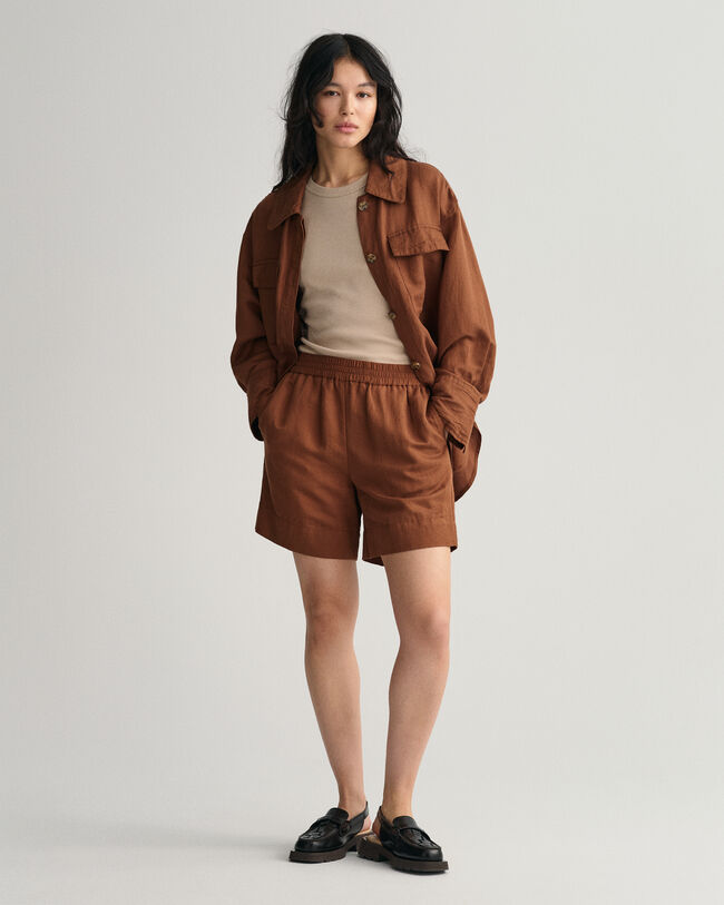 Pull-On short van linnen en viscose