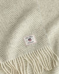 Wollen sprei met visgraatmotief