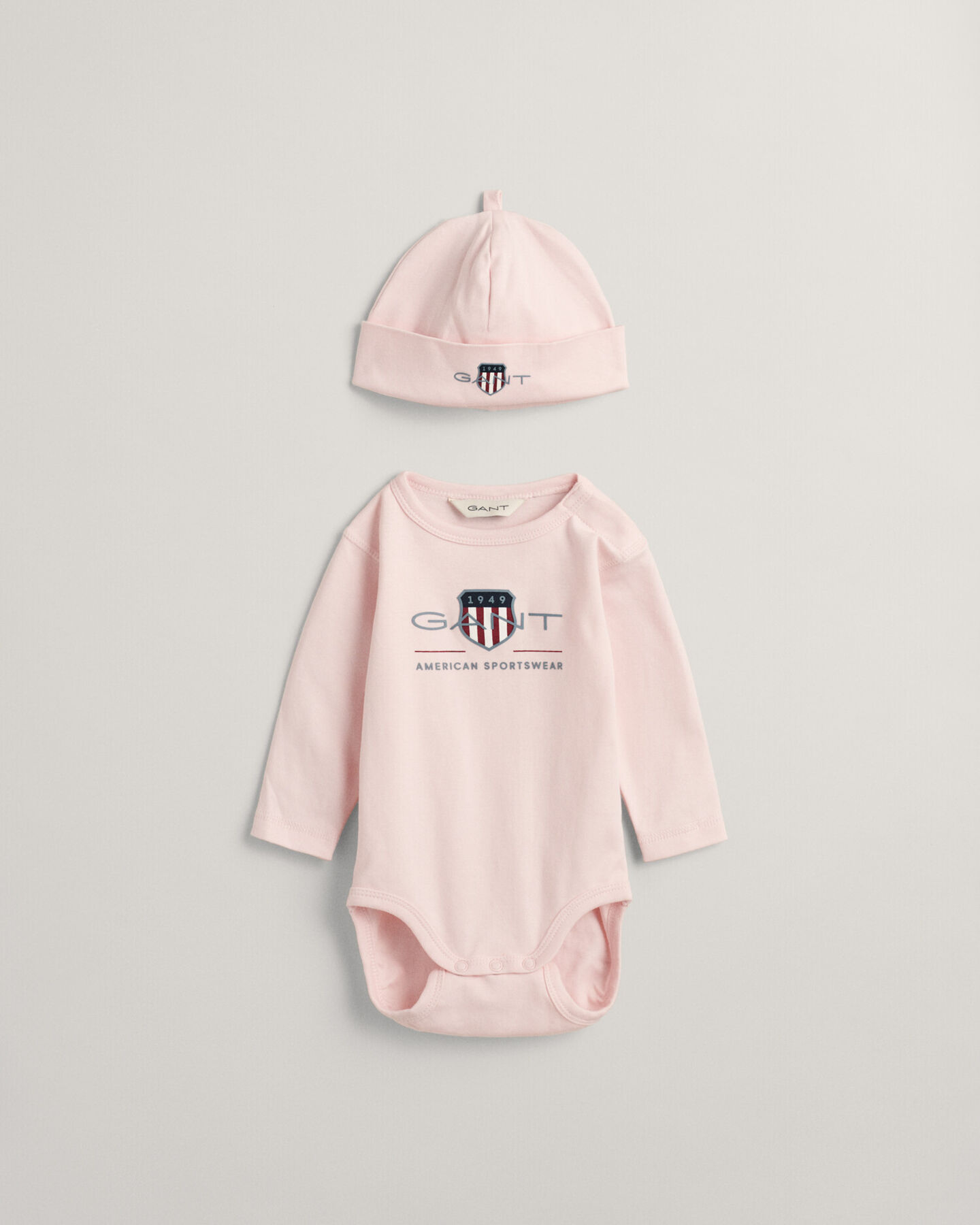 Baby Archive Shield romper & beanie