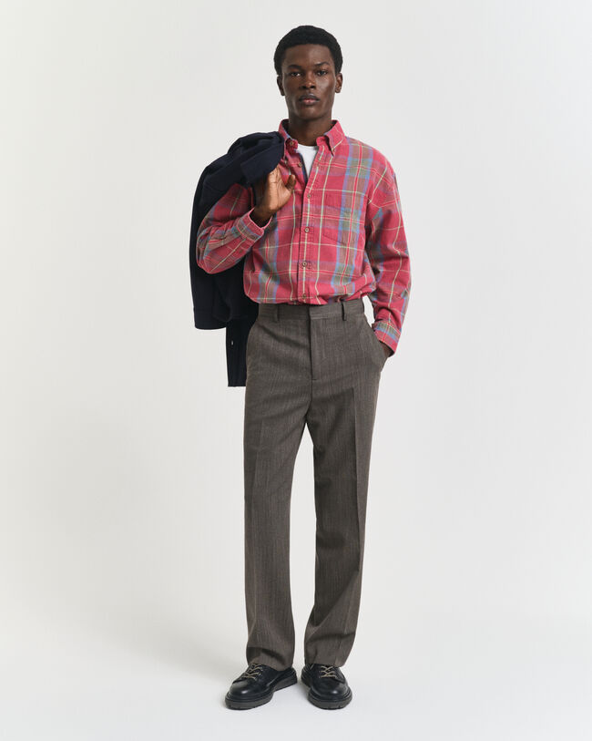 Oversized overhemd van gewassen keperstof met ruit