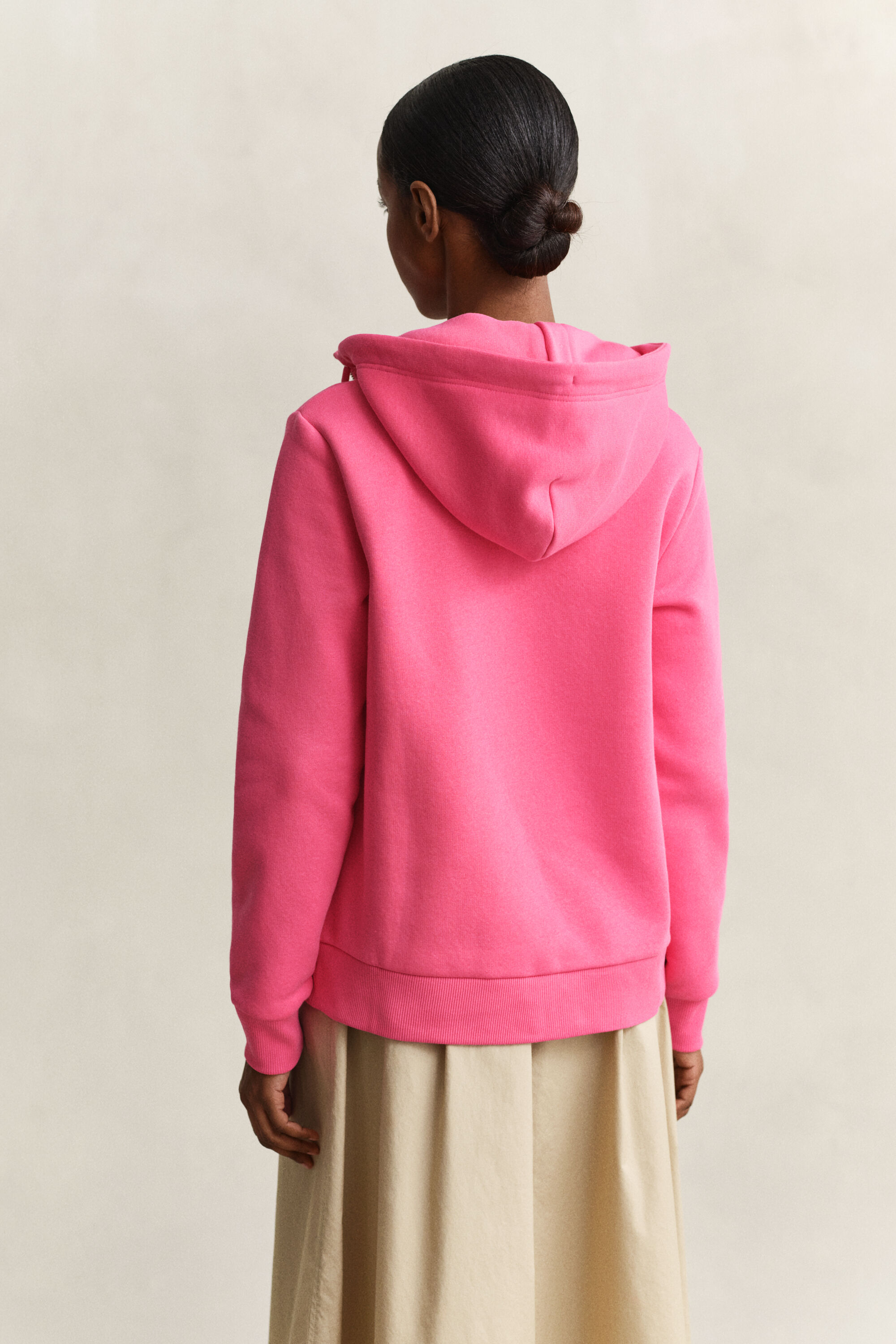 Tonal Shield hoodie met ritssluiting