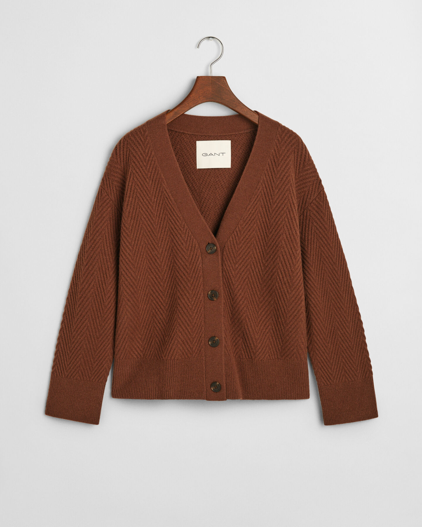 Vest met V-hals en visgraatmotief