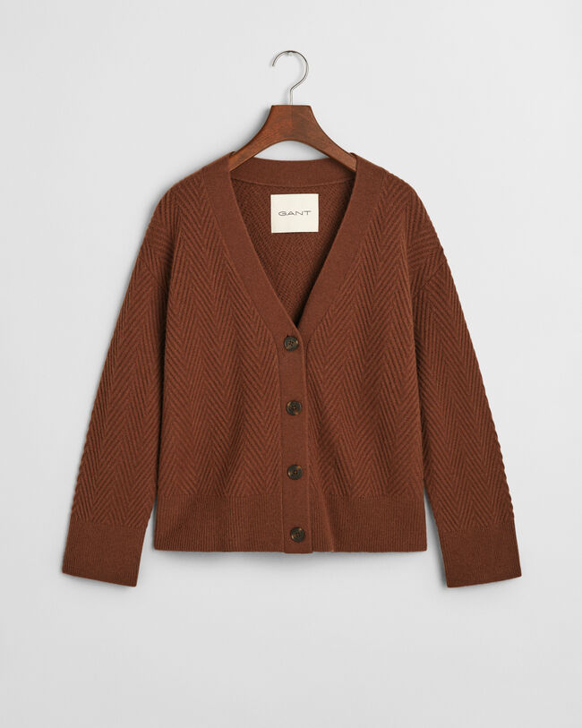 Vest met V-hals en visgraatmotief