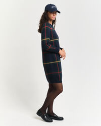 Geruite jurk met ronde hals