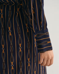 Regular Fit gestreepte wikkeljurk met Rope Print