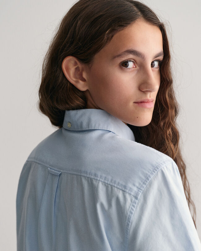 Teens Oxford-overhemd met korte mouwen