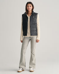 Teens glanzende lichtgewicht bodywarmer met wattering