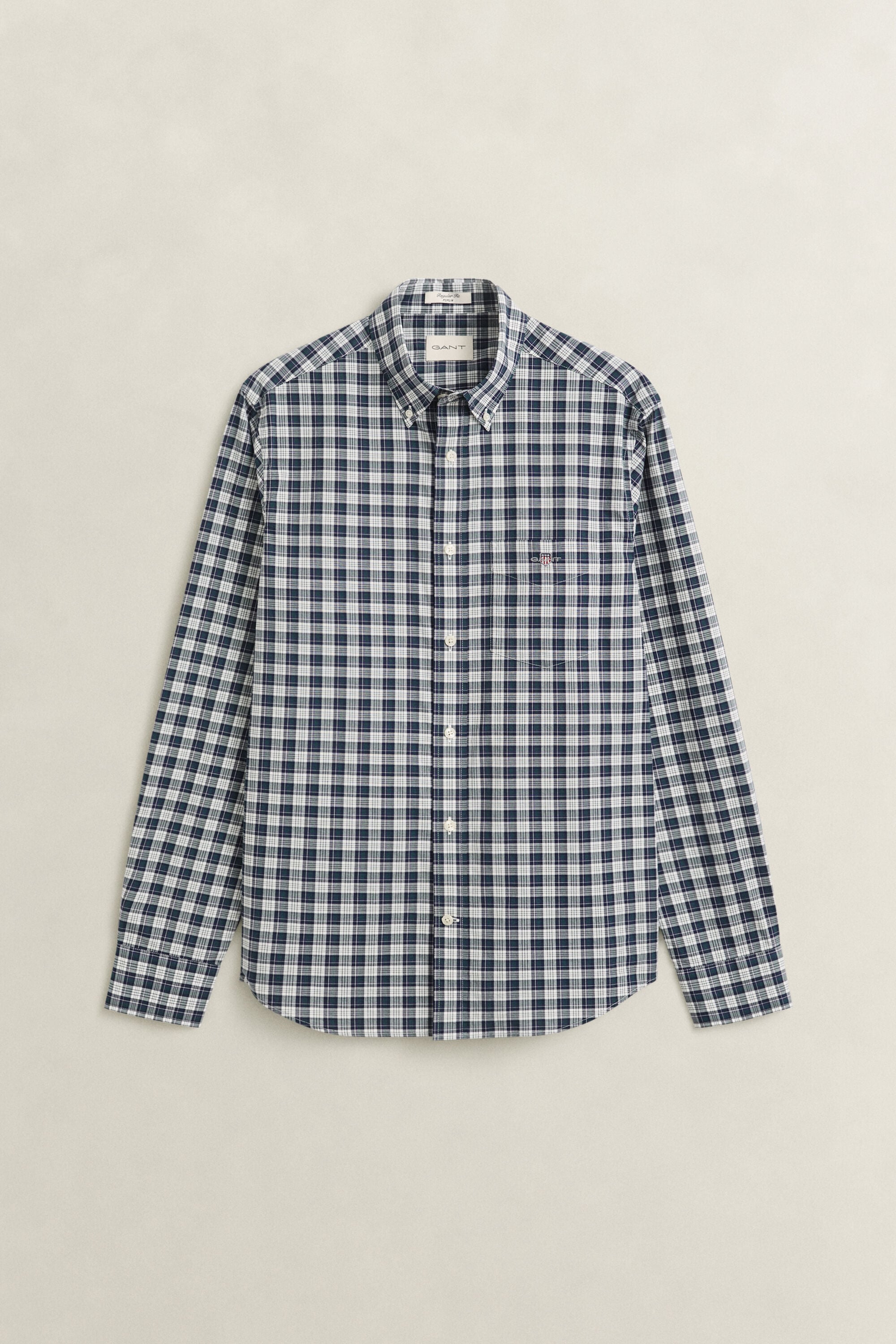 Geruit poplin overhemd
