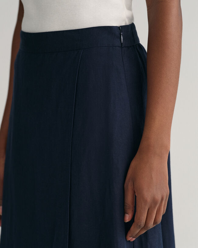 Halflange rok van linnen en viscose