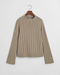 Trui met opstaande kraag van breedgeribde wol