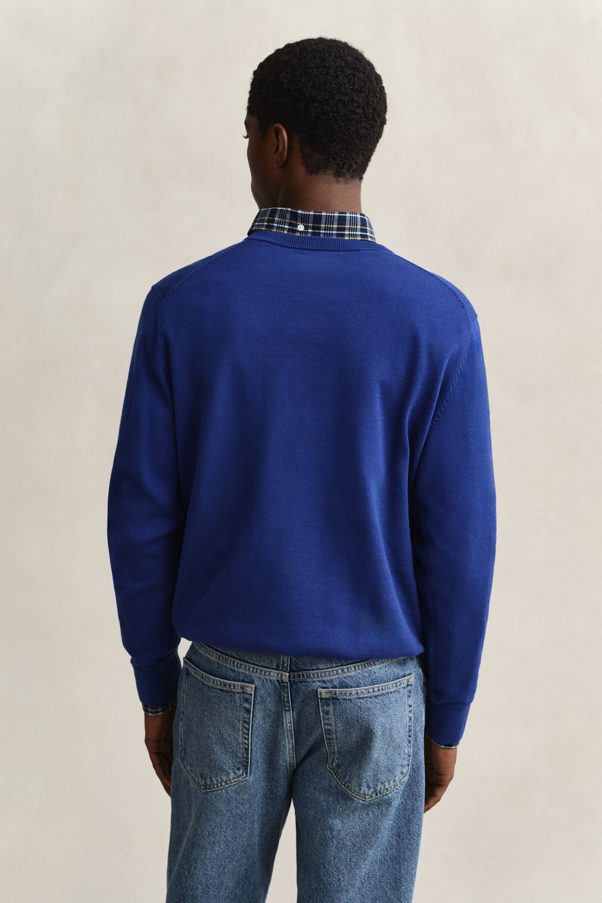 Klassieke sweater van katoen met V-hals