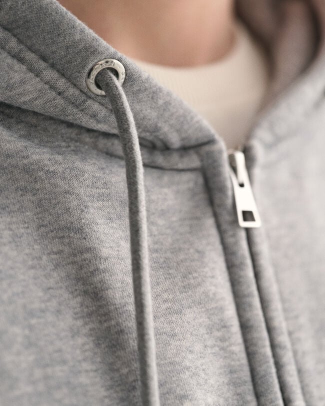 Gebosseleerde hoodie met ritssluiting