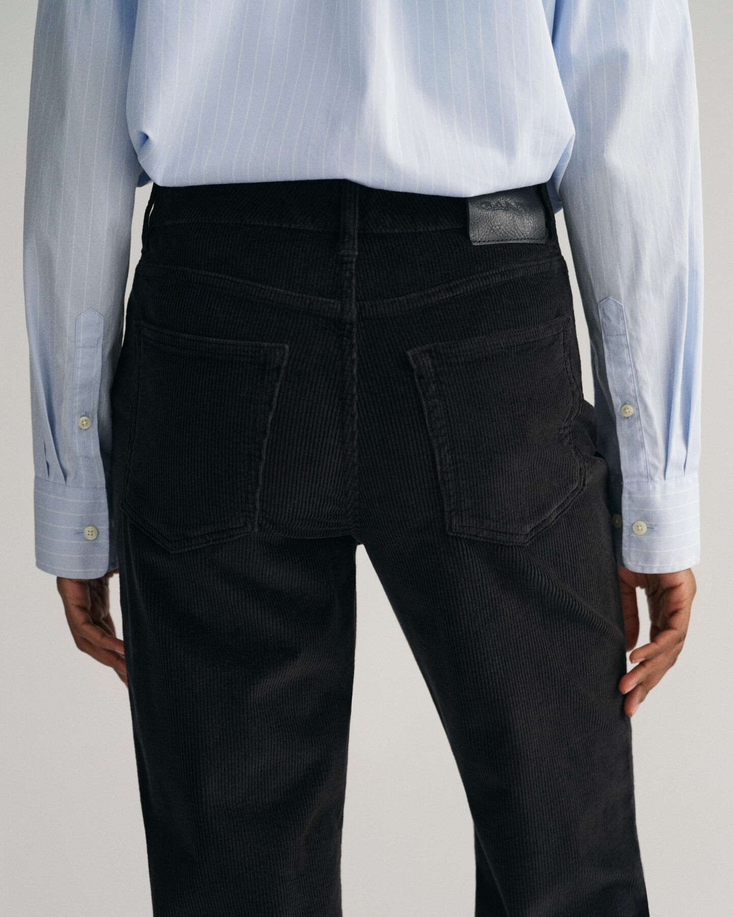 Cropped flare jeans van corduroy