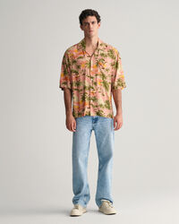 Regular Fit Hawaiian Print overhemd met korte mouwen