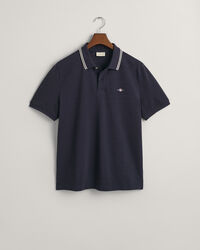 Seasonal Essential piqu&eacute; poloshirt met contrasterende rand