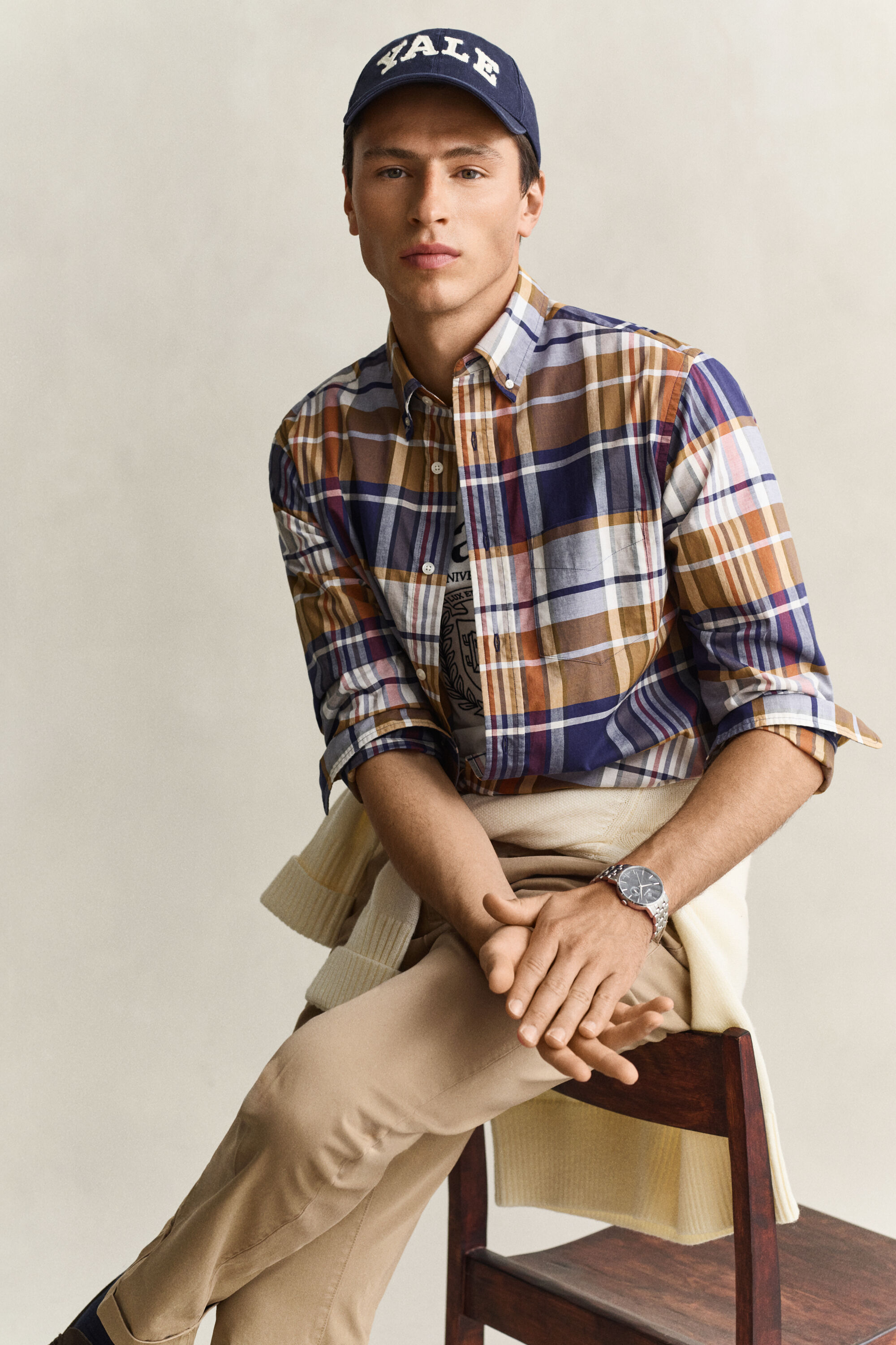 Gant x Yale geruit poplin overhemd