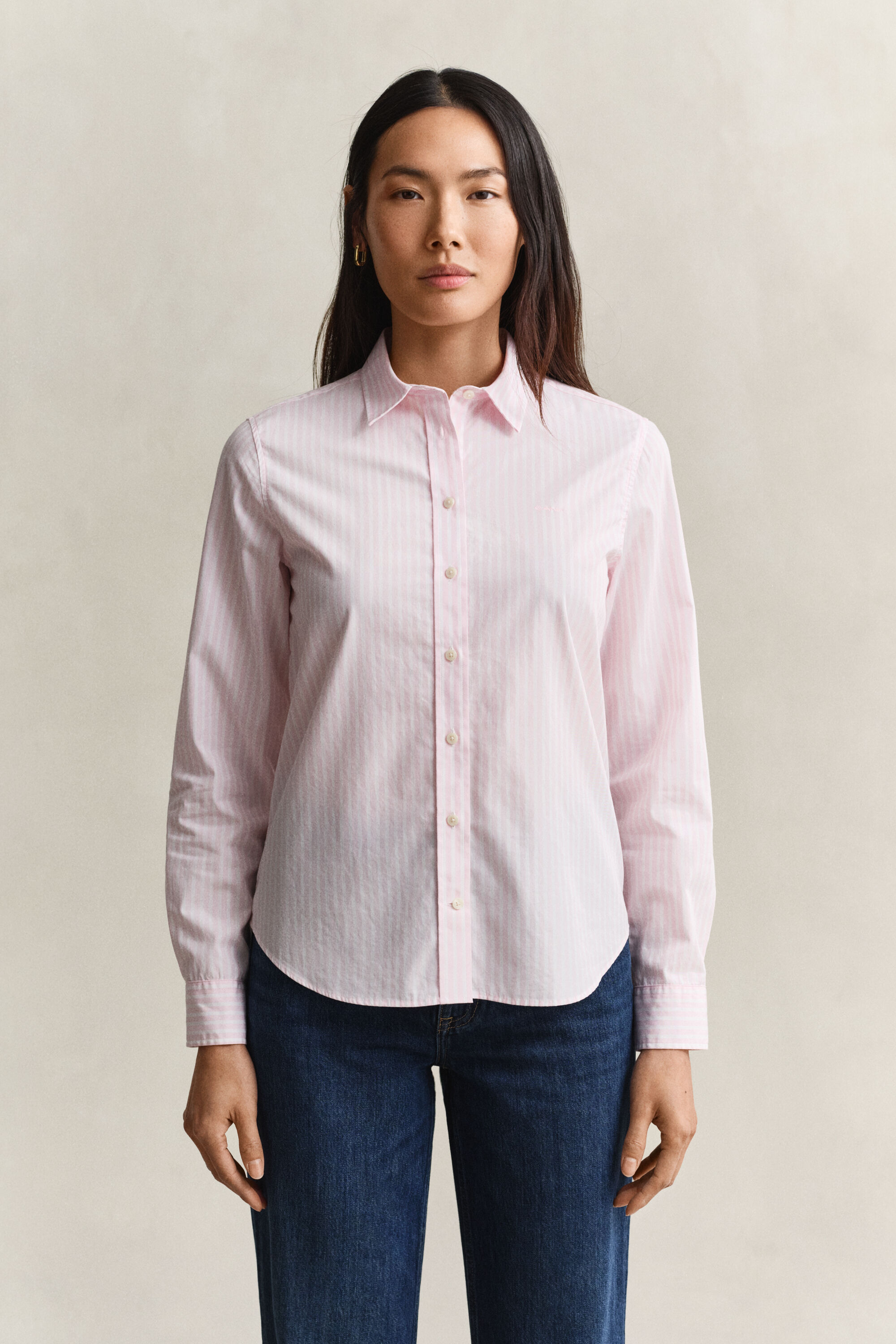 Regular Fit Classic gestreept overhemd van poplin