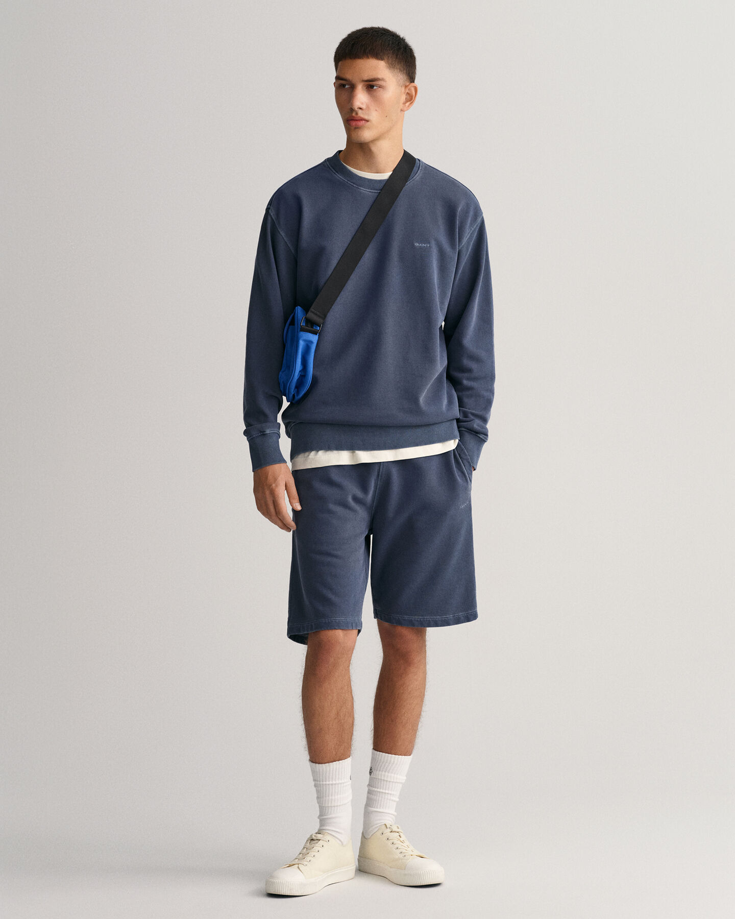 Sunfaded sweatshirt met ronde hals