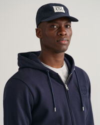 Tonal Shield hoodie met ritssluiting