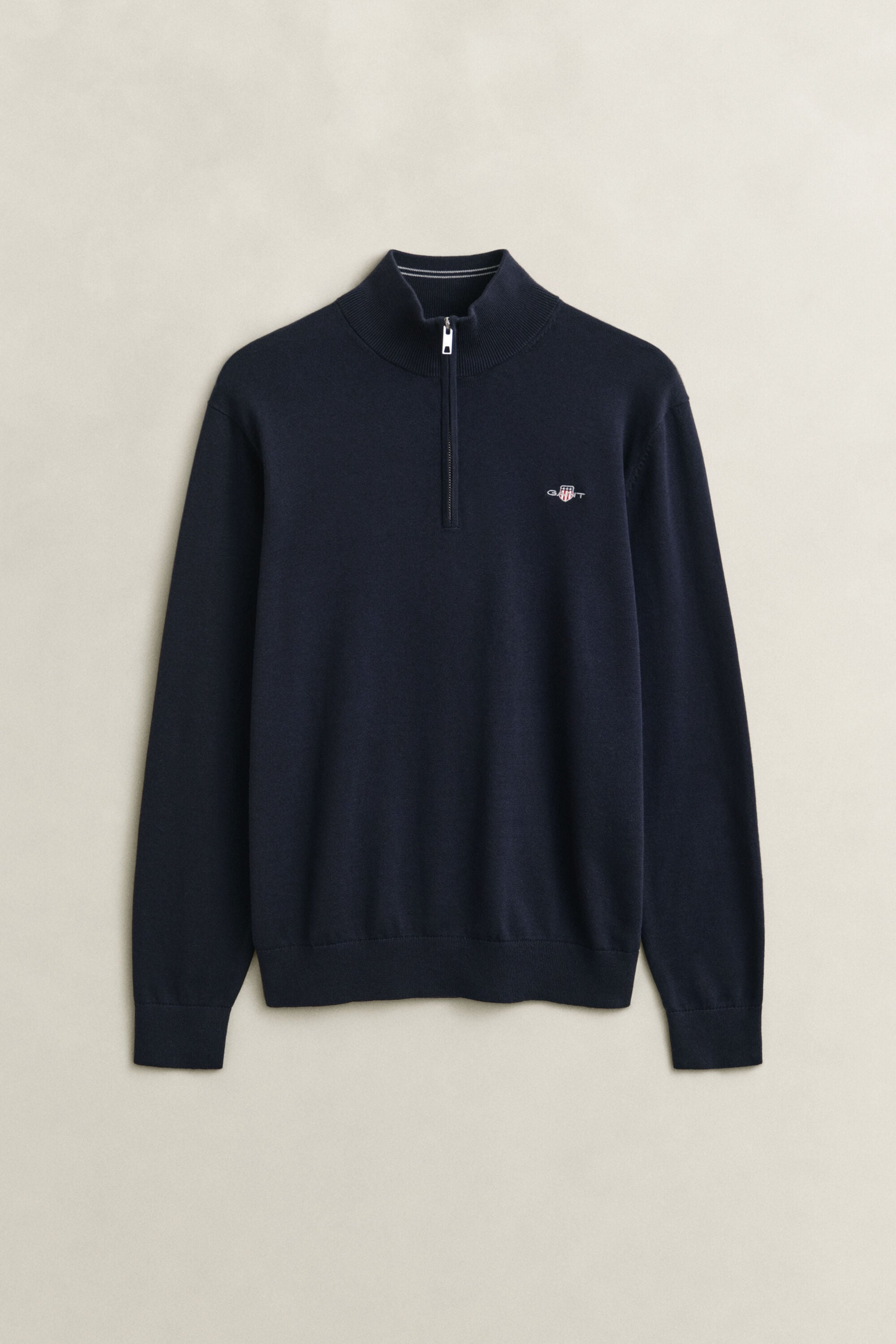 Klassieke sweater van katoen met korte rits