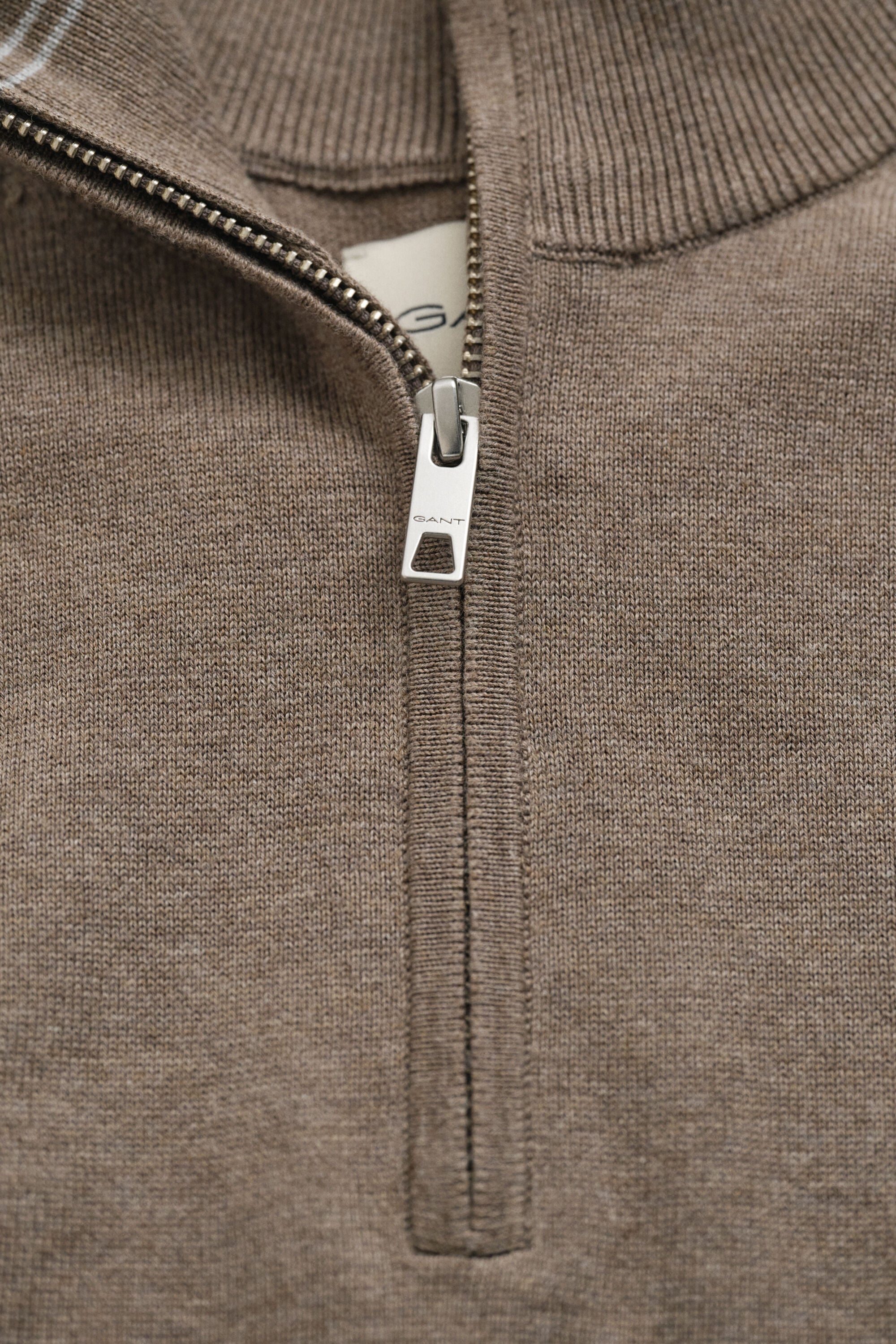 Klassieke sweater van katoen met korte rits