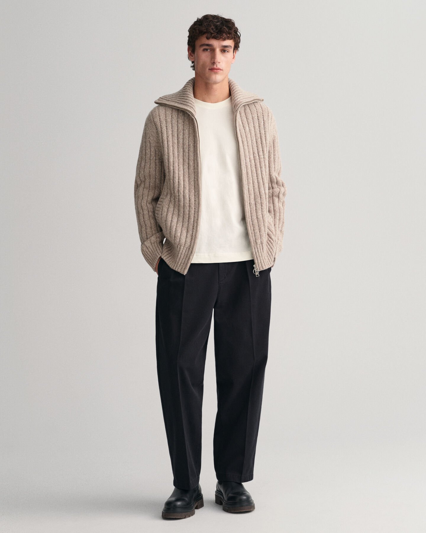 Wollen vest met ritssluiting