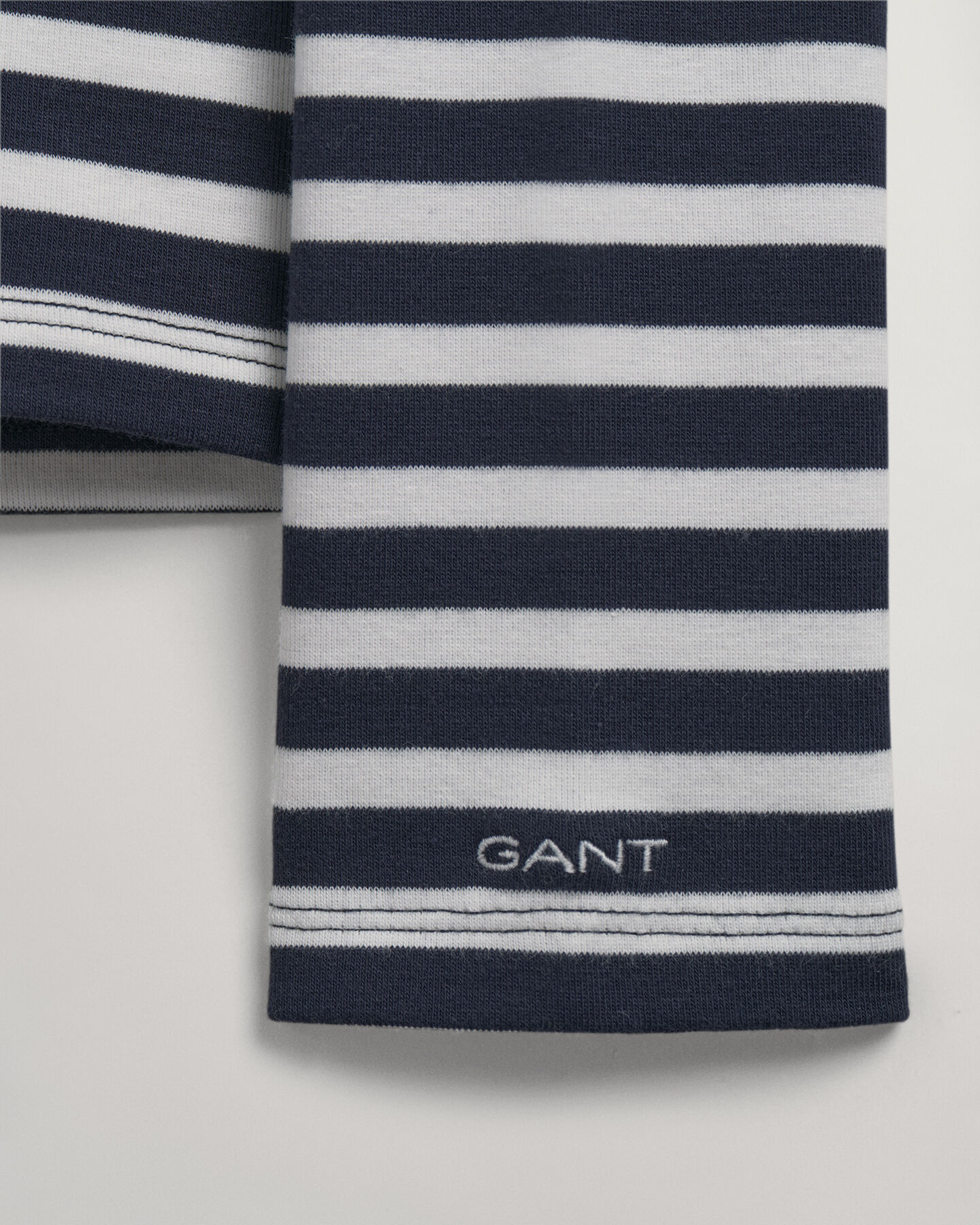 Gestreept geribd T-shirt met lange mouwen