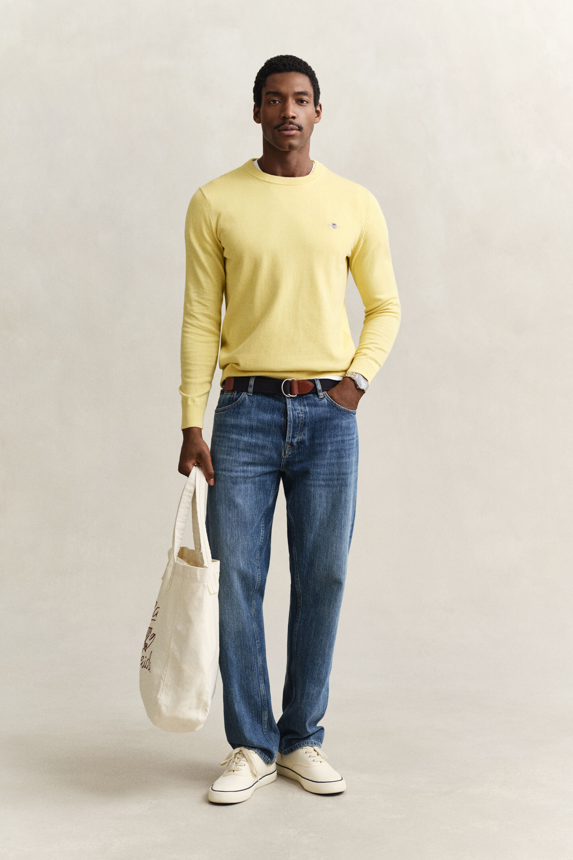 Katoenen trui met ronde hals