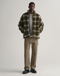 Geruit fleecejack met rits