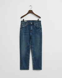 Cropped stretchjeans met rechte pijpen