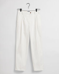 Chino met plooien en hoge taille