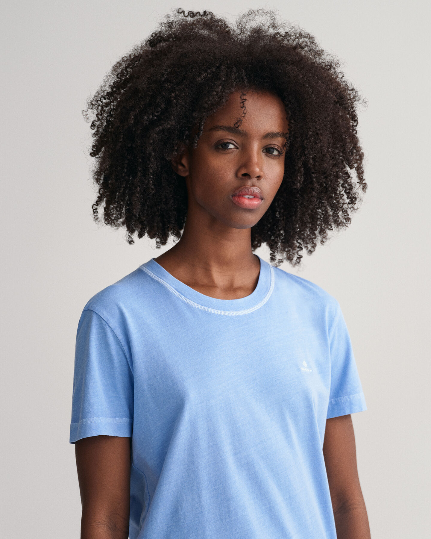 Sunfaded T-shirt met ronde hals