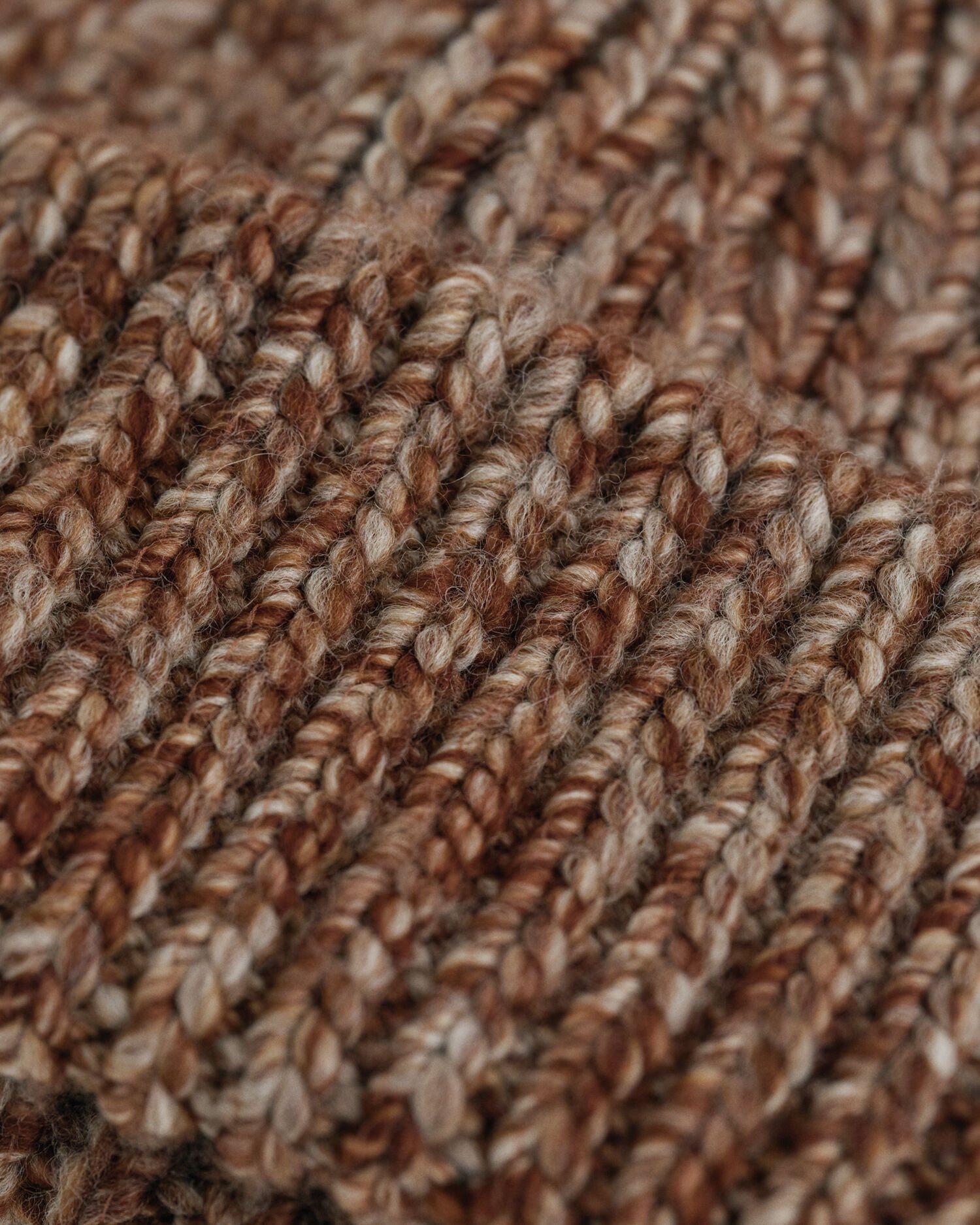 Geribde beanie van gemêleerde wol